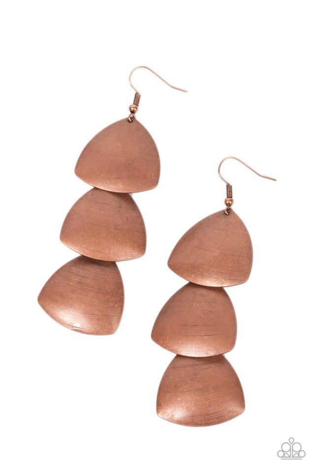 Modishly Metallic - Copper - Paparazzi Earring Image