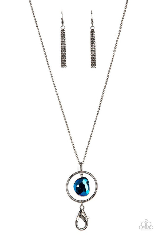 Hands-Down Dazzling - Blue - Paparazzi Necklace Image