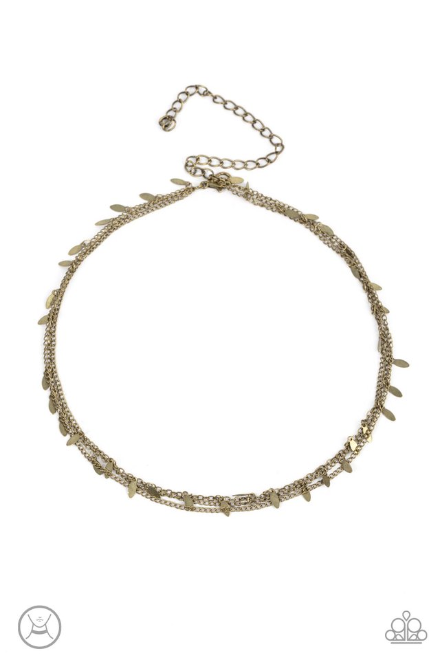 Monochromatic Magic - Brass - Paparazzi Necklace Image