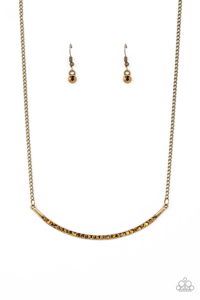 Collar Poppin Sparkle - Brass - Paparazzi Necklace Image