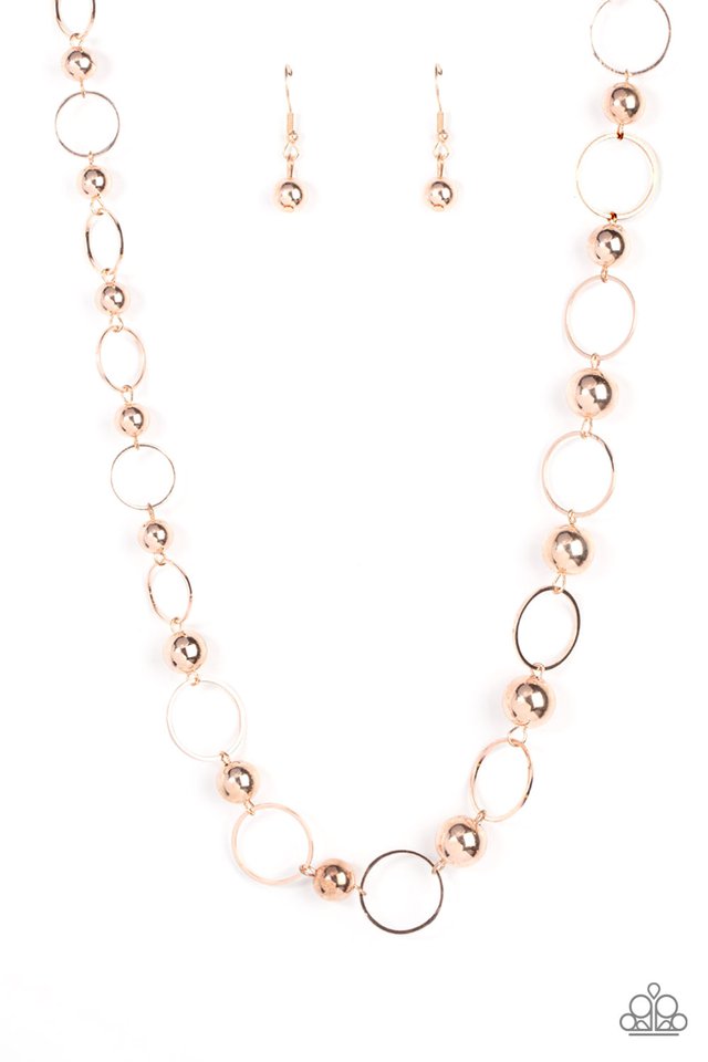 Metro Milestone - Rose Gold - Paparazzi Necklace Image