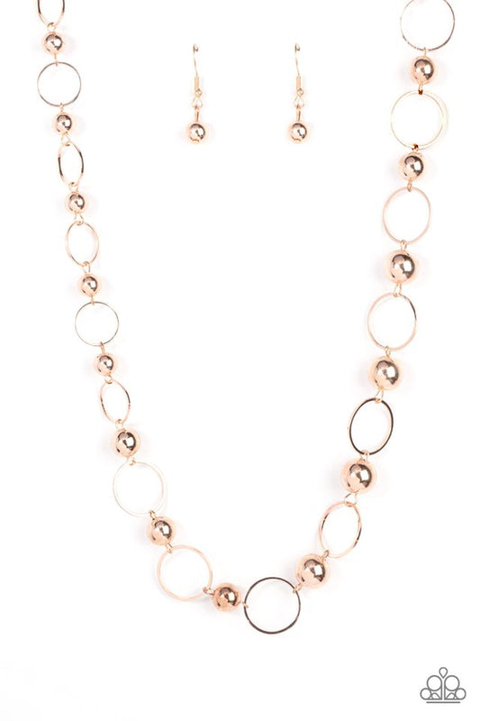 Metro Milestone - Rose Gold - Paparazzi Necklace Image