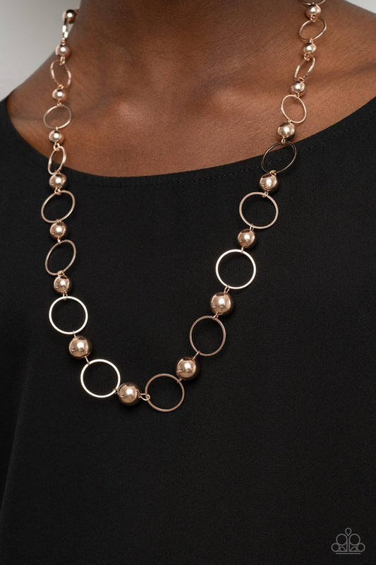 Metro Milestone - Rose Gold - Paparazzi Necklace Image