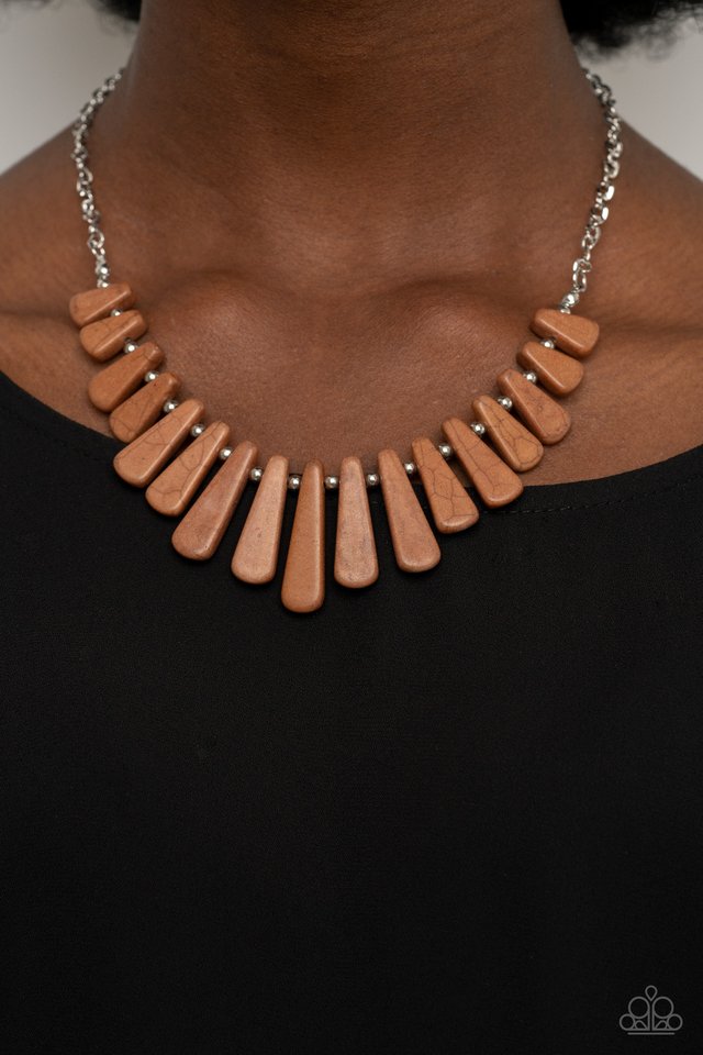 Mojave Empress - Brown - Paparazzi Necklace Image