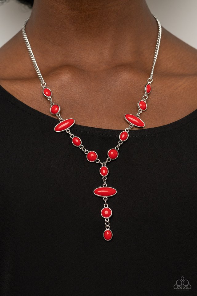 Authentically Adventurous - Red - Paparazzi Necklace Image