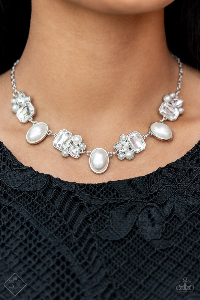 ​Sensational Showstopper - White - Paparazzi Necklace Image