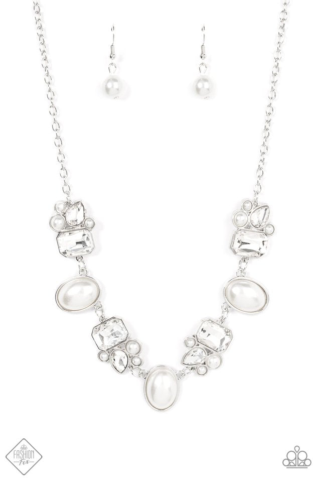 ​Sensational Showstopper - White - Paparazzi Necklace Image