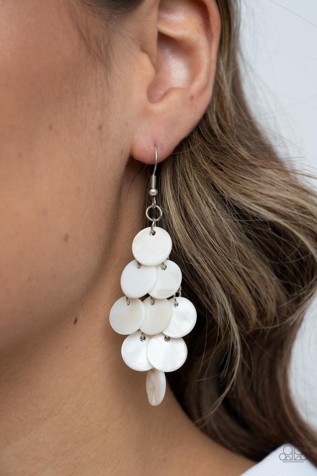 ​Tropical Tryst - White - Paparazzi Earring Image