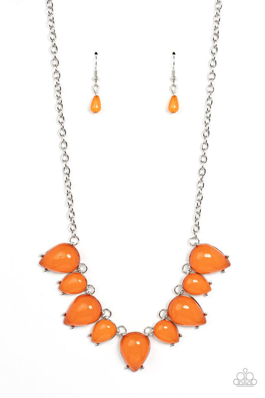 Pampered Poolside - Orange - Paparazzi Necklace Image