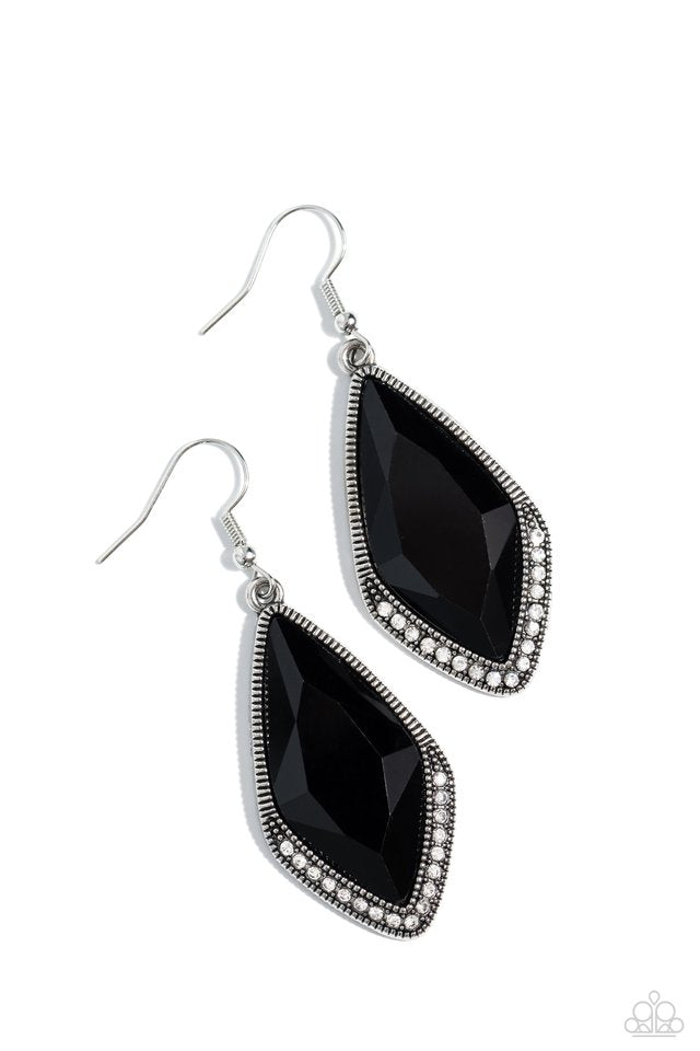 Deco Dazzle - Black - Paparazzi Earring Image