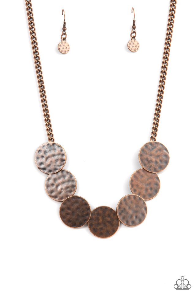 Flip a Coin - Copper - Paparazzi Necklace Image