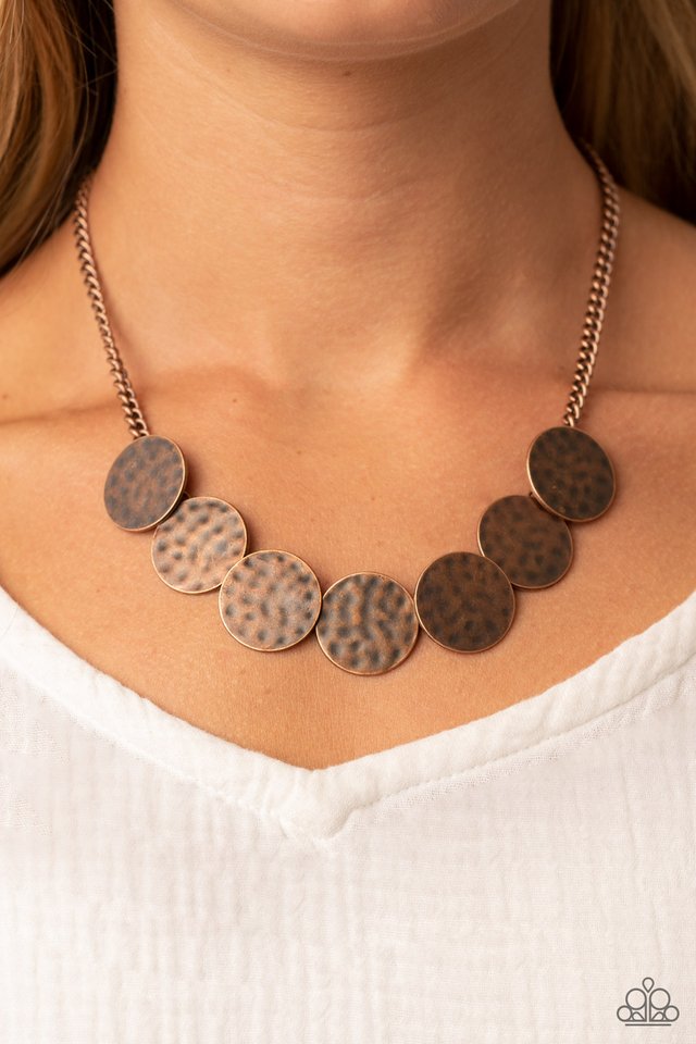 Flip a Coin - Copper - Paparazzi Necklace Image