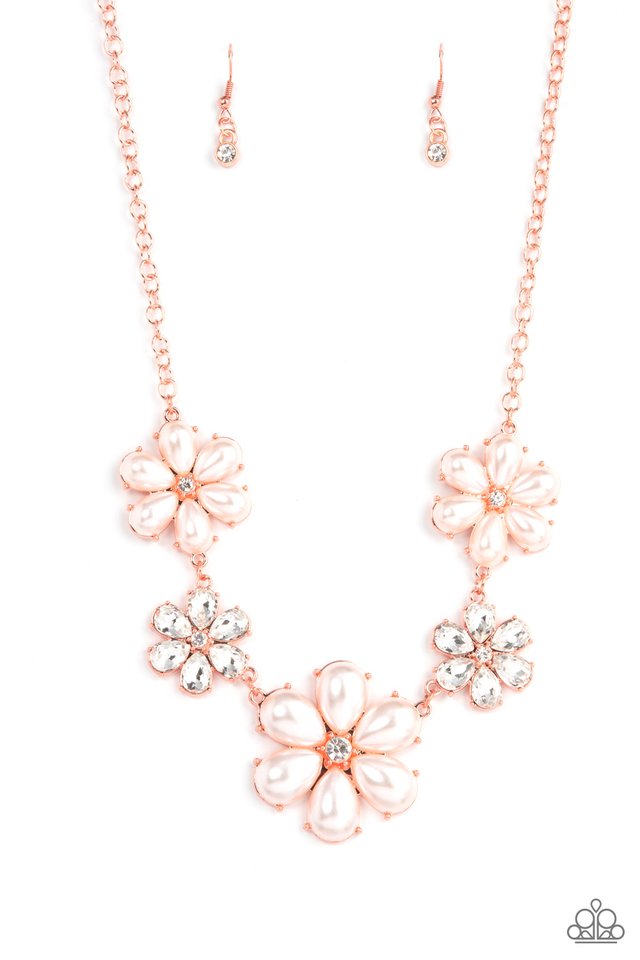 Fiercely Flowering - Copper - Paparazzi Necklace Image