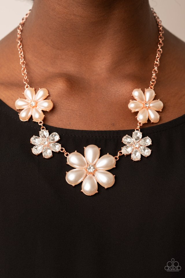 Fiercely Flowering - Copper - Paparazzi Necklace Image