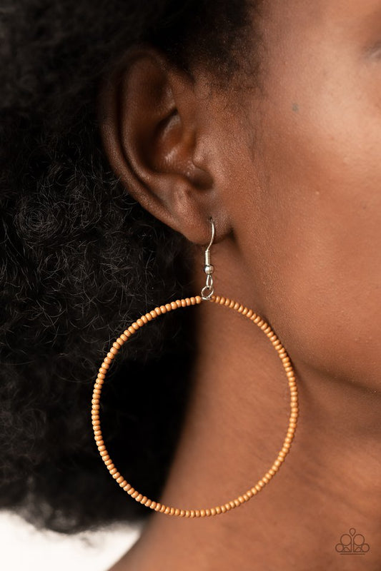 Basically Beaded - Brown - Paparazzi Earring Image