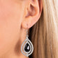 Lets GLOW, Girls! - Black - Paparazzi Earring Image