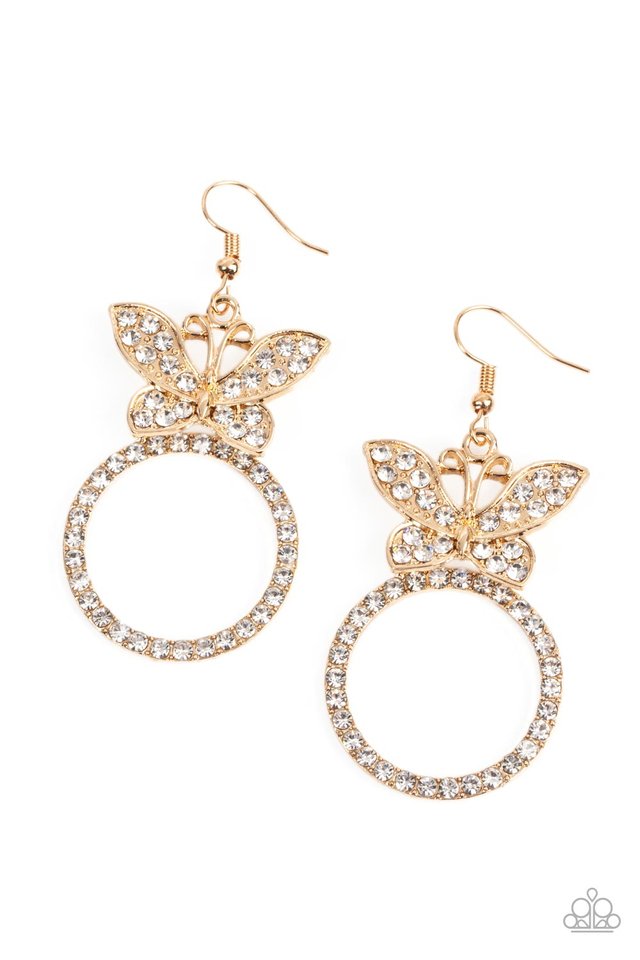 Paradise Found - Gold - Paparazzi Earring Image