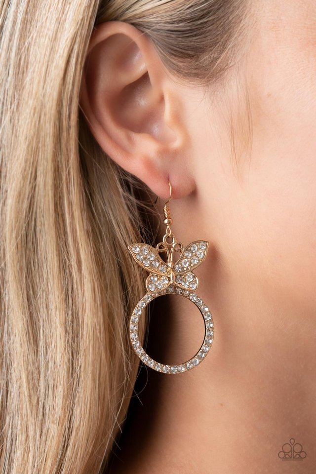 Paradise Found - Gold - Paparazzi Earring Image