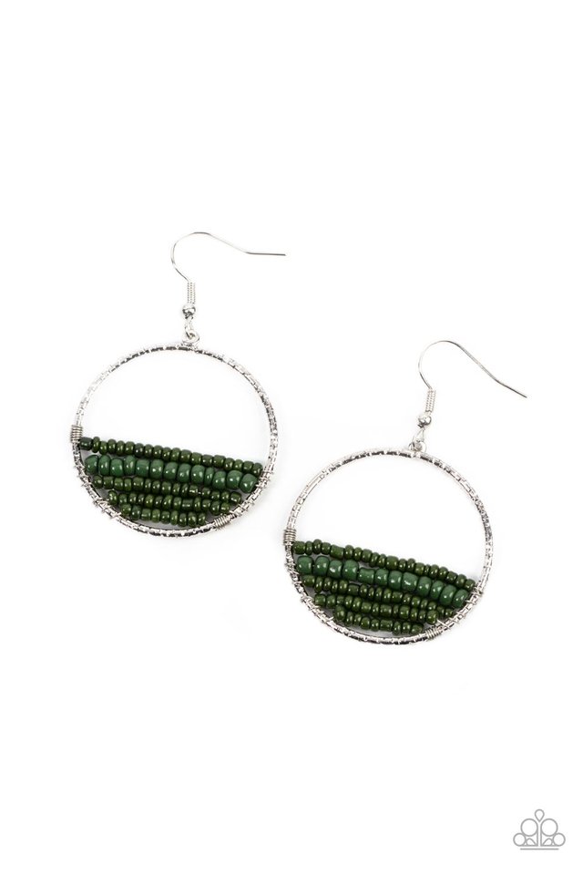 Head-Over-Horizons - Green - Paparazzi Earring Image