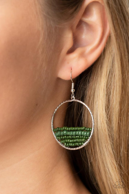 Head-Over-Horizons - Green - Paparazzi Earring Image