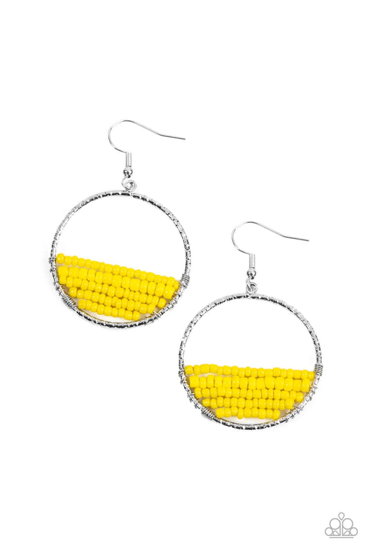 Paparazzi Earring ~ Head-Over-Horizons - Yellow