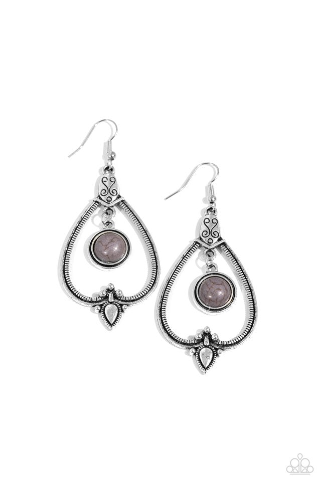 Rocky Mountain Royalty - Silver - Paparazzi Earring Image