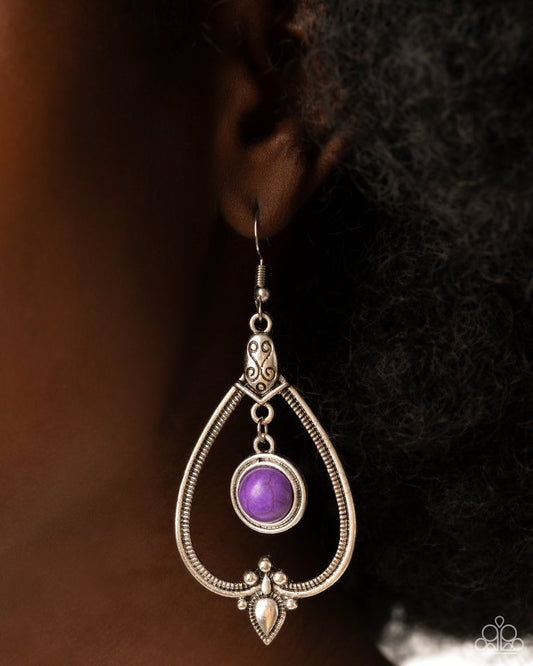 Rocky Mountain Royalty - Purple - Paparazzi Earring Image