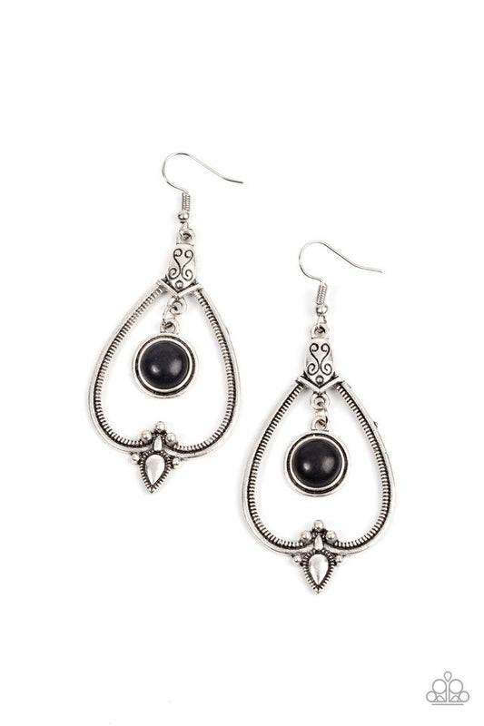 Rocky Mountain Royalty - Black - Paparazzi Earring Image