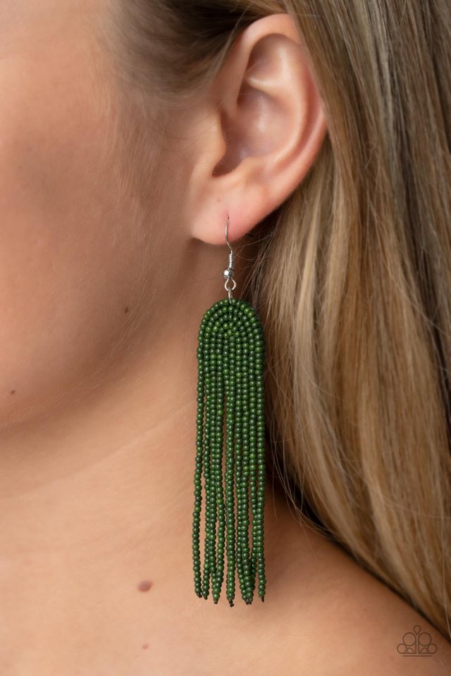 Right as RAINBOW - Green - Paparazzi Earring Image