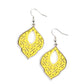 Thessaly Terrace - Yellow - Paparazzi Earring Image