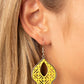 Thessaly Terrace - Yellow - Paparazzi Earring Image