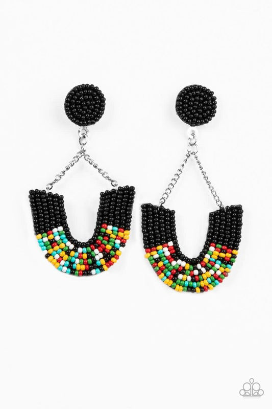 Make it RAINBOW - Black - Paparazzi Earring Image