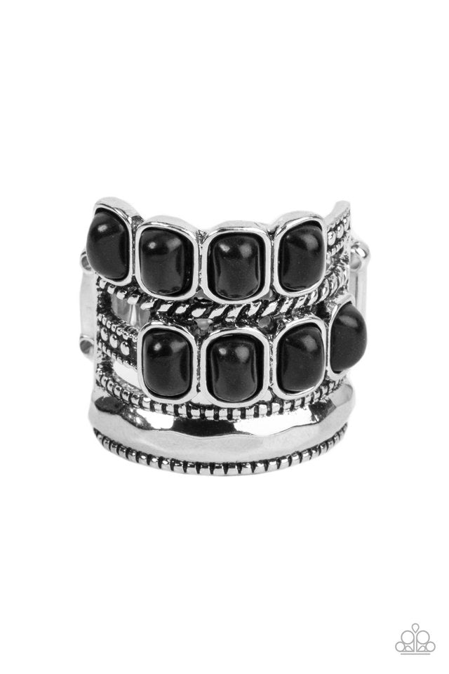 Mojave Monument - Black - Paparazzi Ring Image