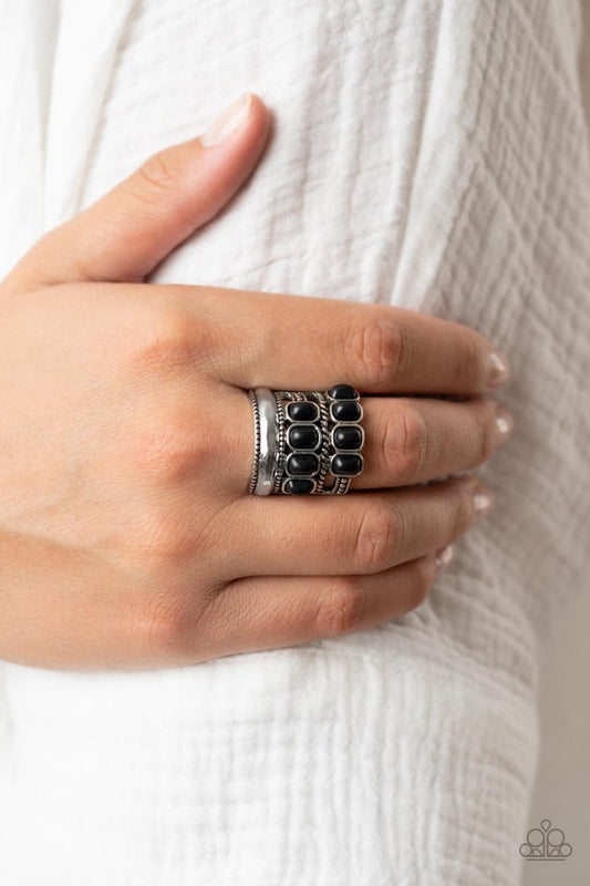 Mojave Monument - Black - Paparazzi Ring Image