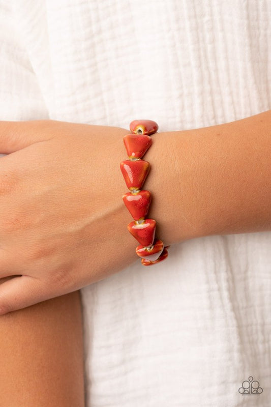 SHARK Out of Water - Red - Paparazzi Bracelet Image