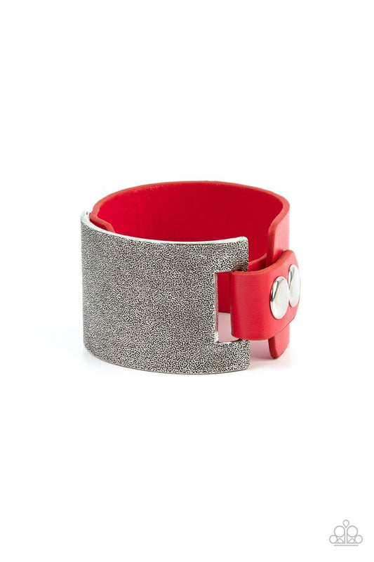 Studded Synchronism - Red - Paparazzi Bracelet Image