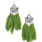 Plume Paradise - Green - Paparazzi Earring Image