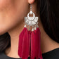 ​Plume Paradise - Red - Paparazzi Earring Image
