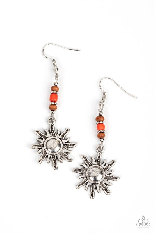 Sunshiny Days - Orange - Paparazzi Earring Image