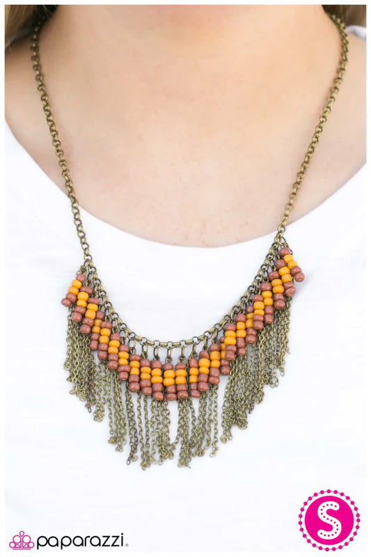 Paparazzi Necklace ~ Where The Wild Things Are - Yellow