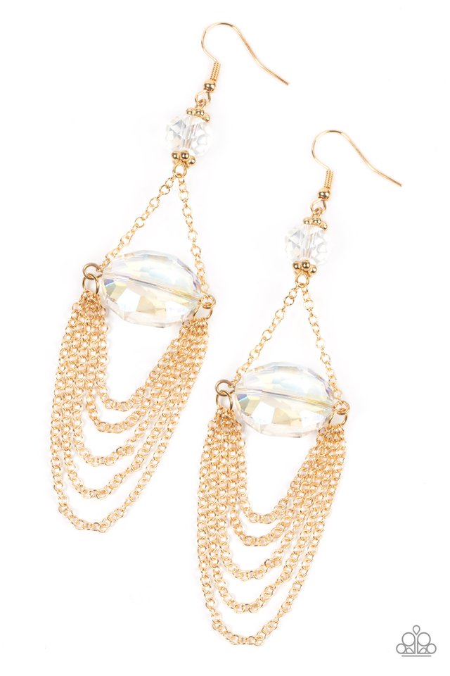 Ethereally Extravagant - Gold - Paparazzi Earring Image