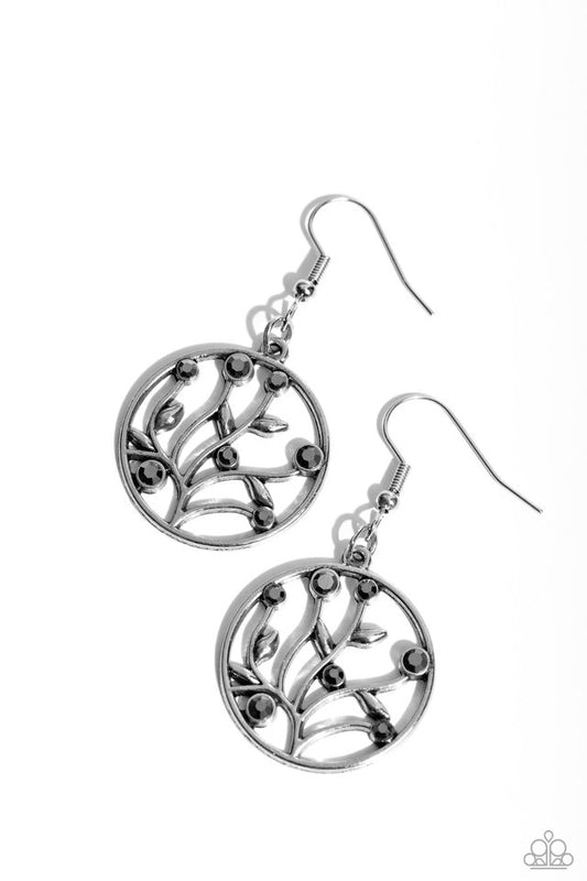 Bedazzlingly Branching - Silver - Paparazzi Earring Image