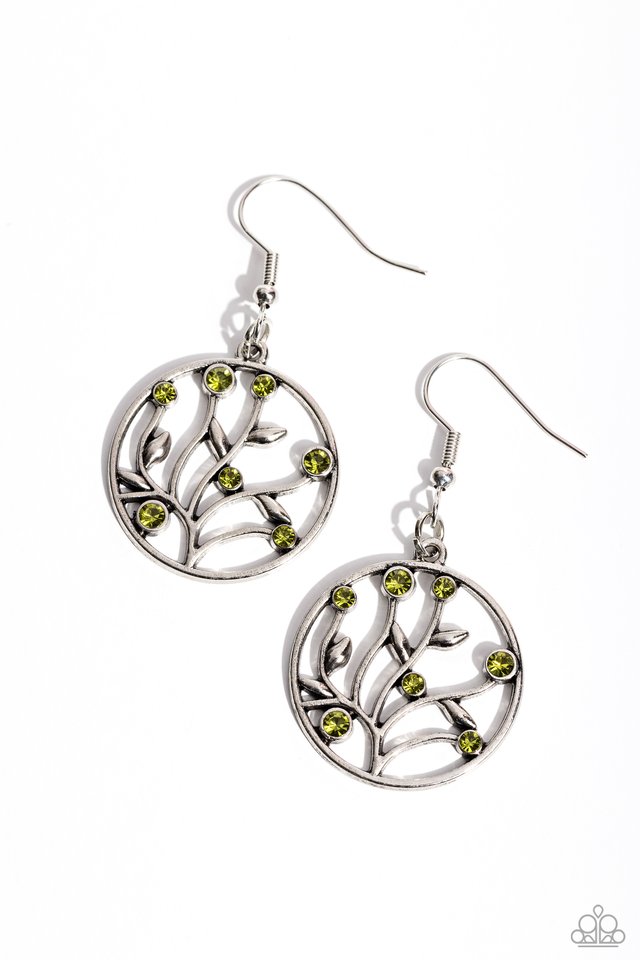 Bedazzlingly Branching - Green - Paparazzi Earring Image