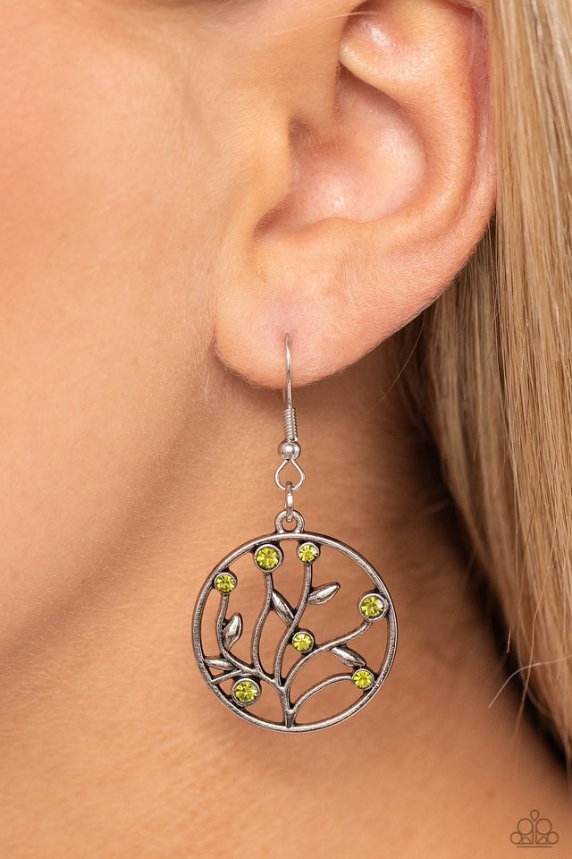 Bedazzlingly Branching - Green - Paparazzi Earring Image