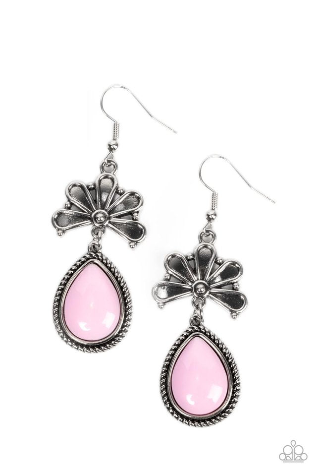 Brightly Blooming - Pink - Paparazzi Earring Image