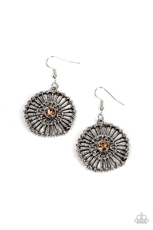 Tangible Twinkle - Brown - Paparazzi Earring Image