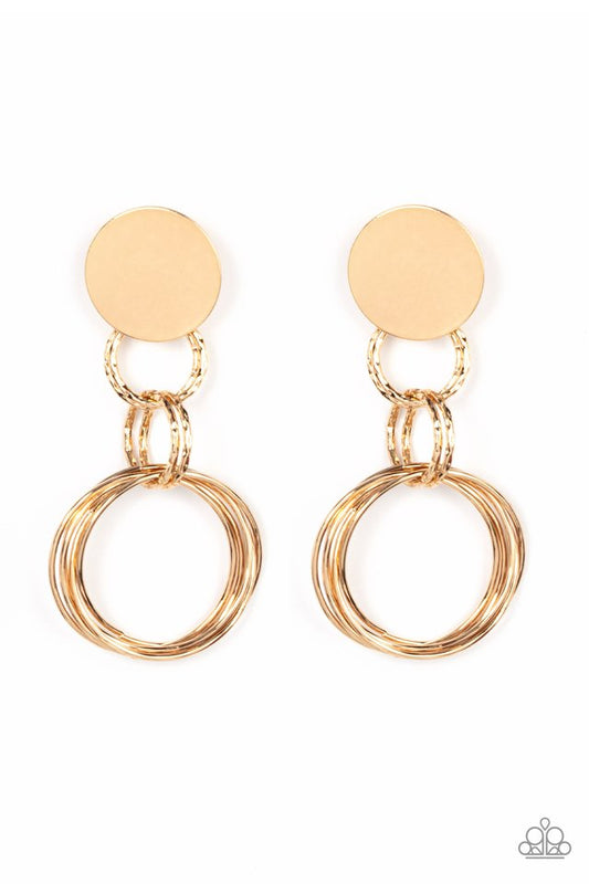 Industrialized Fashion - Gold - Paparazzi Earring Image