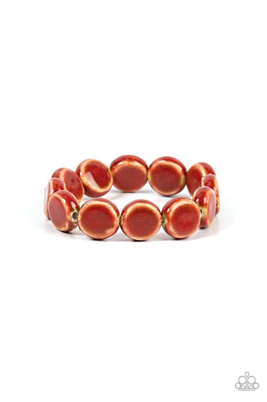 Earthy Entrada - Red - Paparazzi Bracelet Image