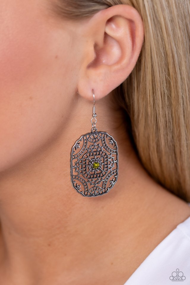 Greco-Roman Romance - Green - Paparazzi Earring Image