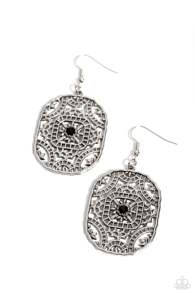 Greco-Roman Romance - Black - Paparazzi Earring Image